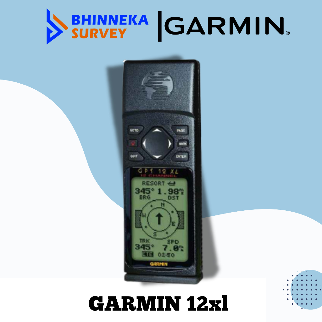 GARMIN GPS 12XL Bahan Bangunan Kondisi Cek Batre Nyala LCD Garis