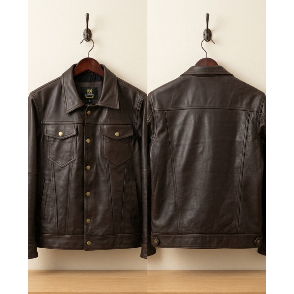 Jaket kulit Trucker