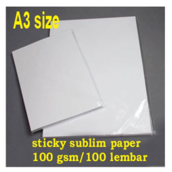 SUBLIM KERTAS STICKY IMPORT 100 GSM 100 LEMBAR A3