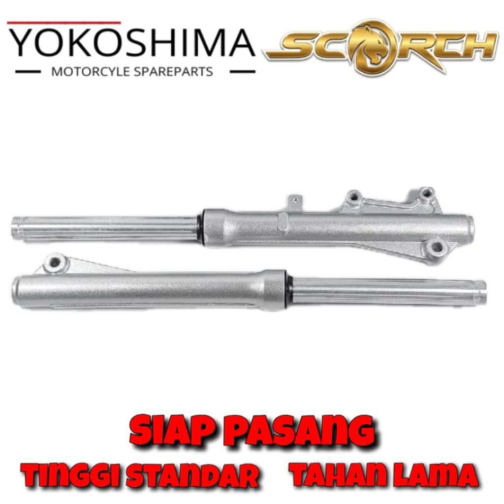 AS + TABUNG SHOCK SOK SKOP SKOK BREAKER DEPAN SHOGUN 125 SP LAMA OLD / R / FD SILVER