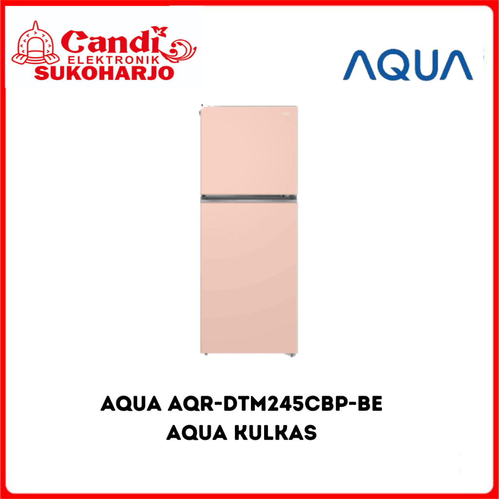 Kulkas 2 Pintu AQUA 205 Liter Cosmetic Box Inverter Glass Door - AQR-DTM245CBP-BE