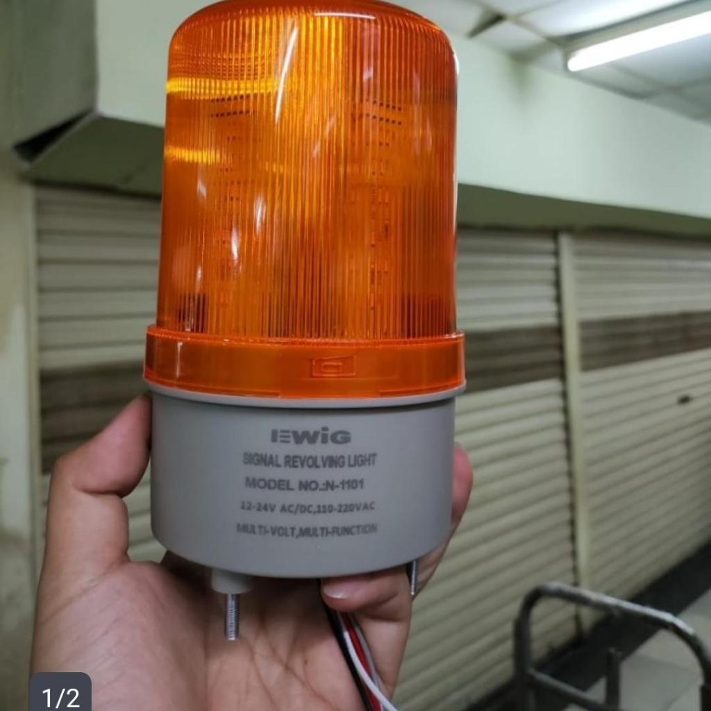 lampu rotary ewig N-1101J multi voltase 12vdc 24vdc 220vac / rotary ewig N1101J buzzer