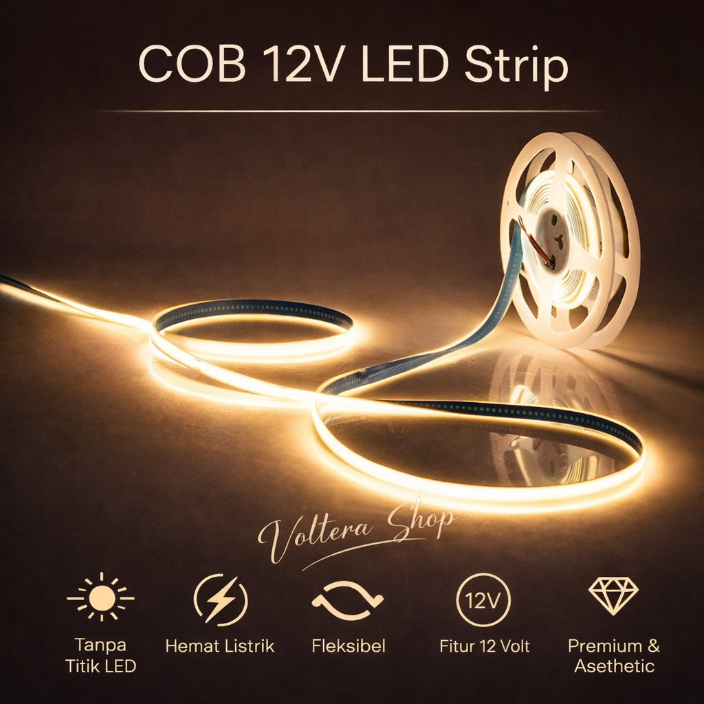 LED Strip COB DC 12V 5 Meter LED Strip Light 320 LED