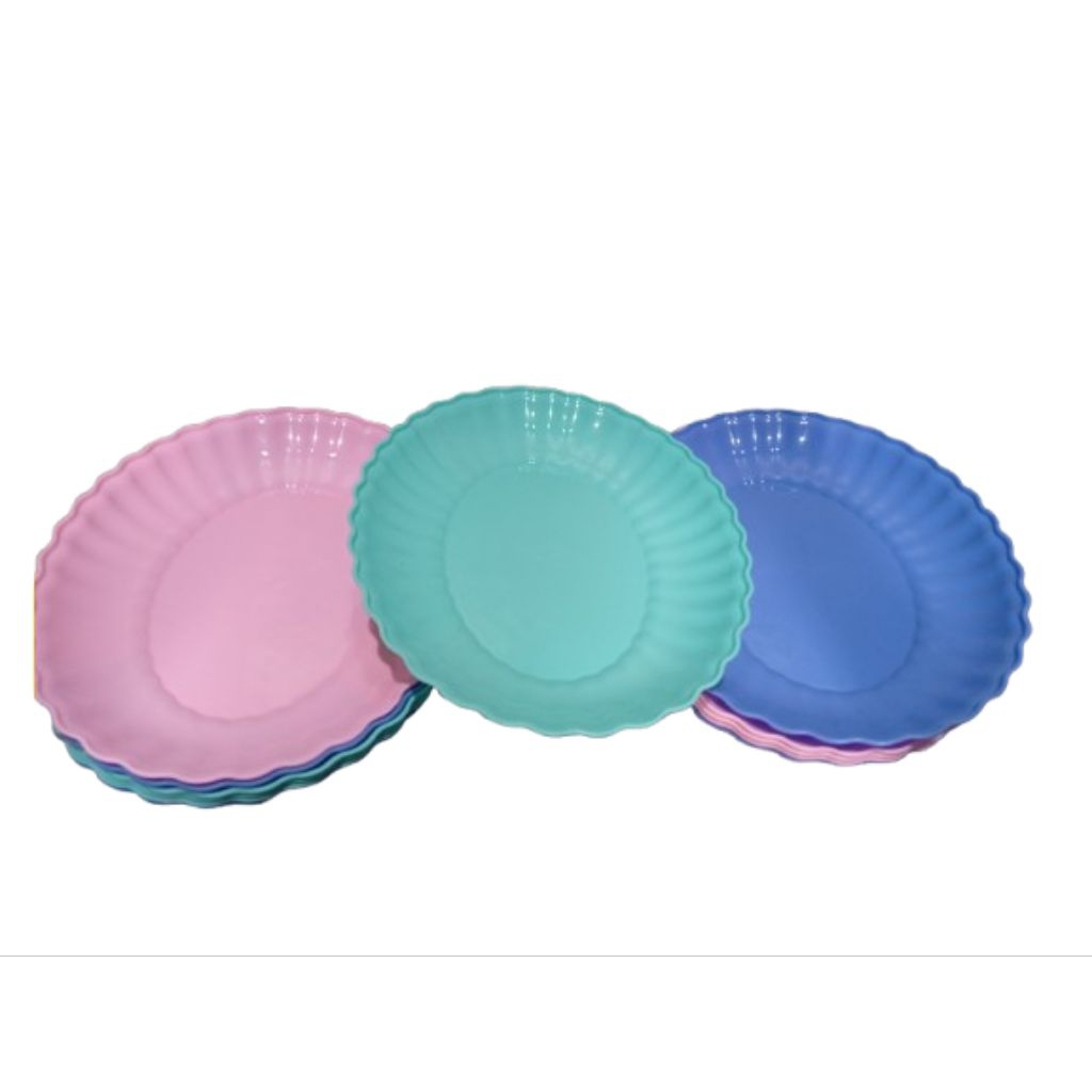 (6pcs) Piring Oval Plastik - Piring Kerang oval Serbaguna