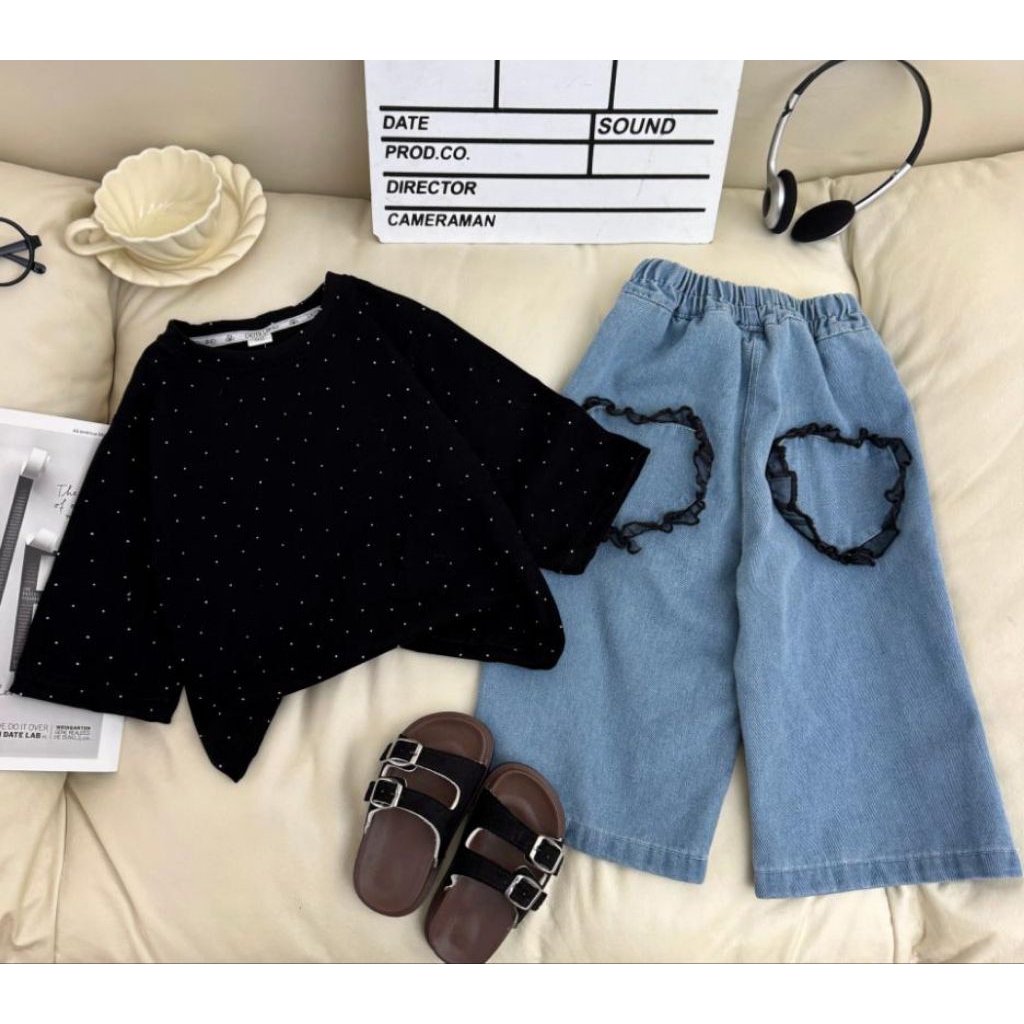 SETELAN JEANS KULOT PANJANG BLINK BLINK DMLND