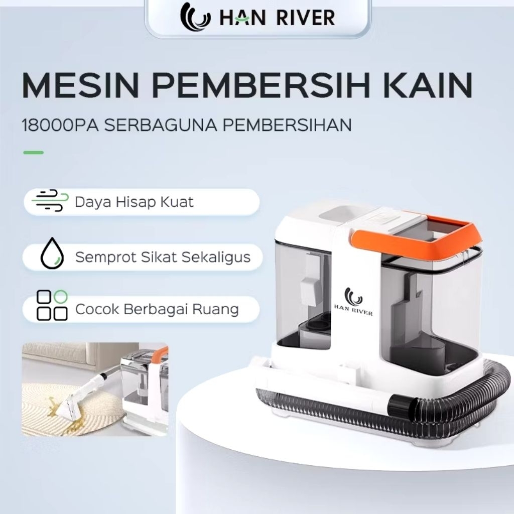 Han River Vacuum Cleaner 18000Pa Wet Pembersih Deep 3 in 1 Karpet Sofa Kasur Mesin Kain