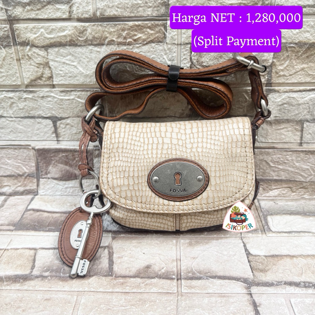 610# NET-Preloved Fossil Maddox Small Snake Skin Embossed