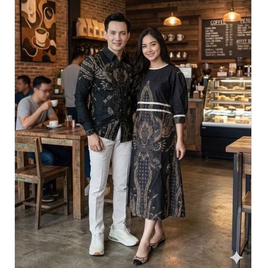 Batik couple Motif SRIWIJAYA Atasan Batik Lapis TRIKOT modern kekinian