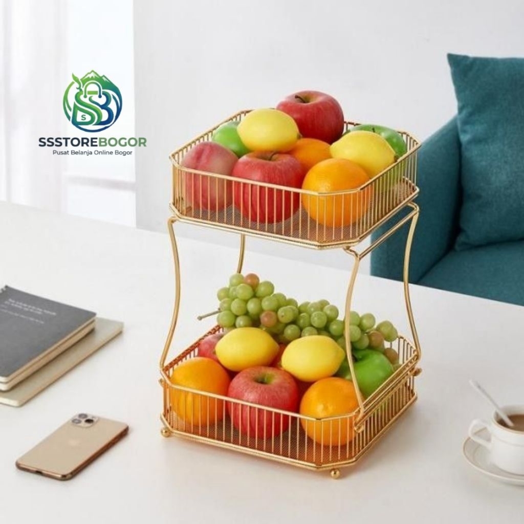 RAK BUAH 2 SUSUN/RAK TEBAL/RAK BUAH KOKOH/RAK BUAH 2 TINGKAT/RAK SERBAGUNA/RAK FURNITURE/RAK CEMILAN