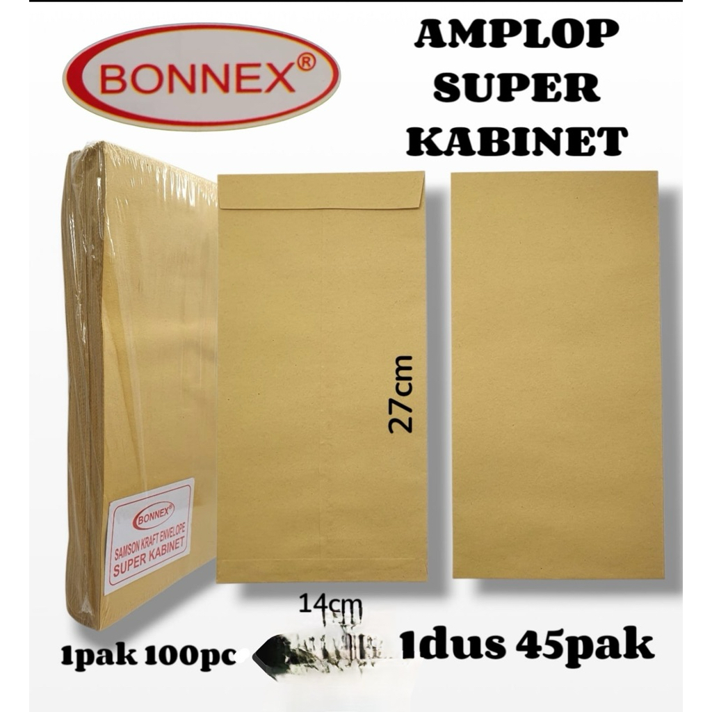 GROSIR 1Pack(100Lembar)BONNEX AMPLOP COKLAT super kabinet// Amplop Gaji // Amplop uang // Amplop kec