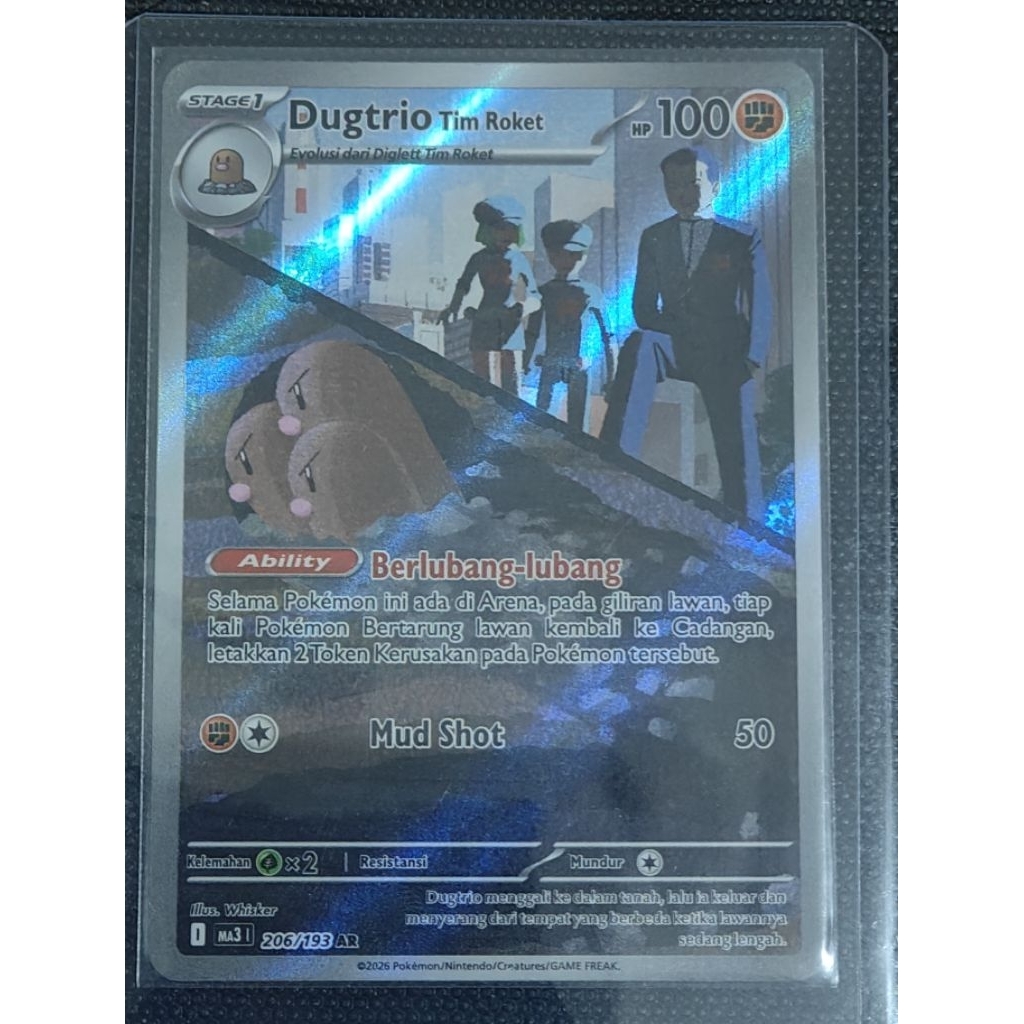 Kartu Pokemon Dugtrio Tim Roket AR Original