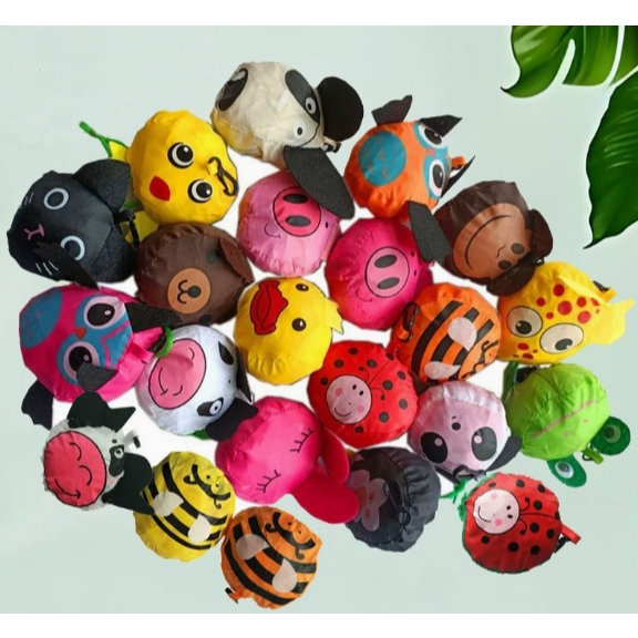 HX018 Tas belanja lipat animal flower foldable reusable shopping goodie bag