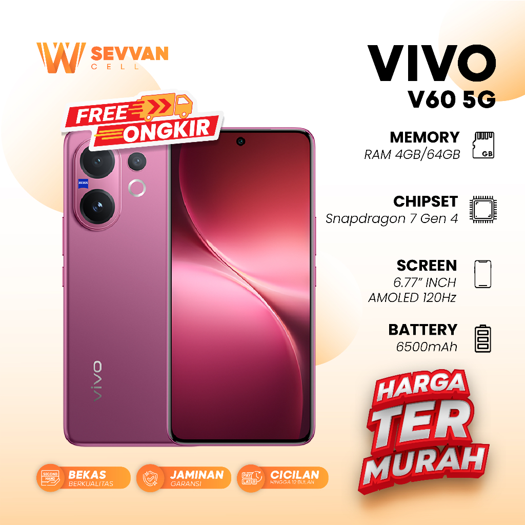 Handphone Vivo V60 5G Ram 8 256 GB