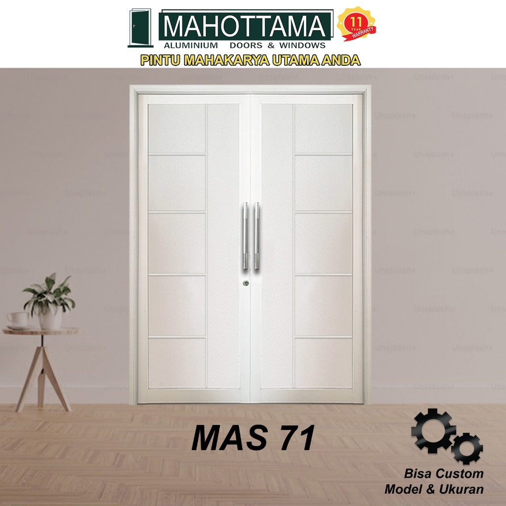 MAHOTTAMA MAS71 - Pintu Aluminium Rumah Utama Minimalis 174 x 215
