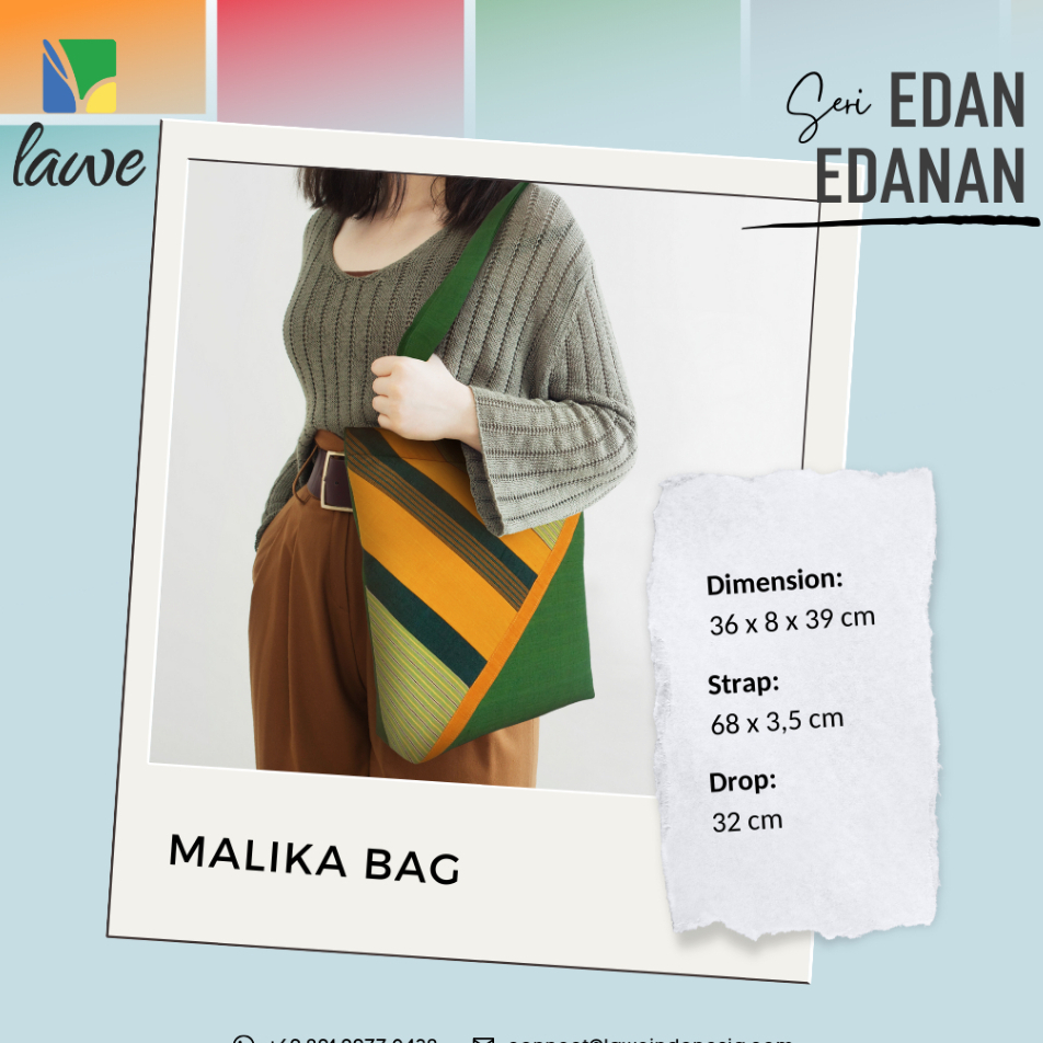 Tas Wanita, Tas Totebag, Desain Lurik, Malika Bag Lawe