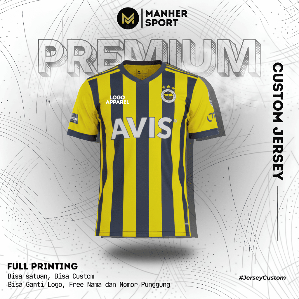 Jersey Fenerbahce 2020 2021 Full Printing