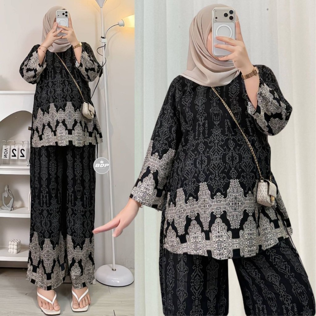Sahara - One set Wanita Rayon Busui Resleting Depan | Setelan Wanita Kekinian | Stelan wanita Terbar