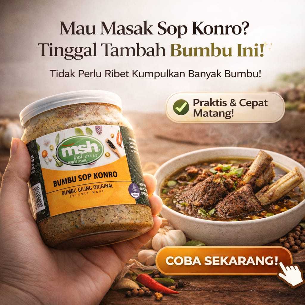 Bumbu Sop Konro Asli 180gr , Bumbu Sop Konro Siap Masak , Bumbu Sop Konro Tanpa Pengawet