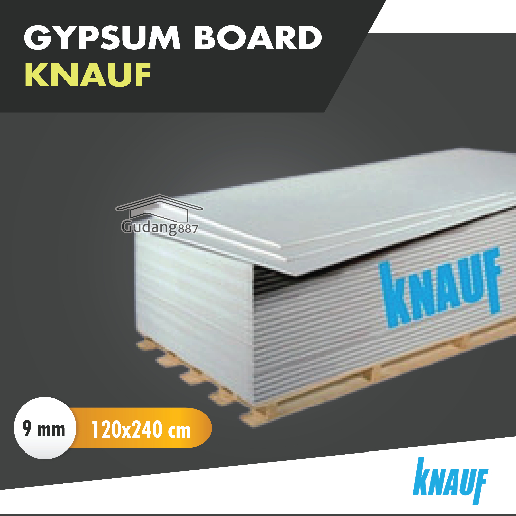 Gypsum Board Knauf 9mm 12mm 120x240cm Plafon Rumah