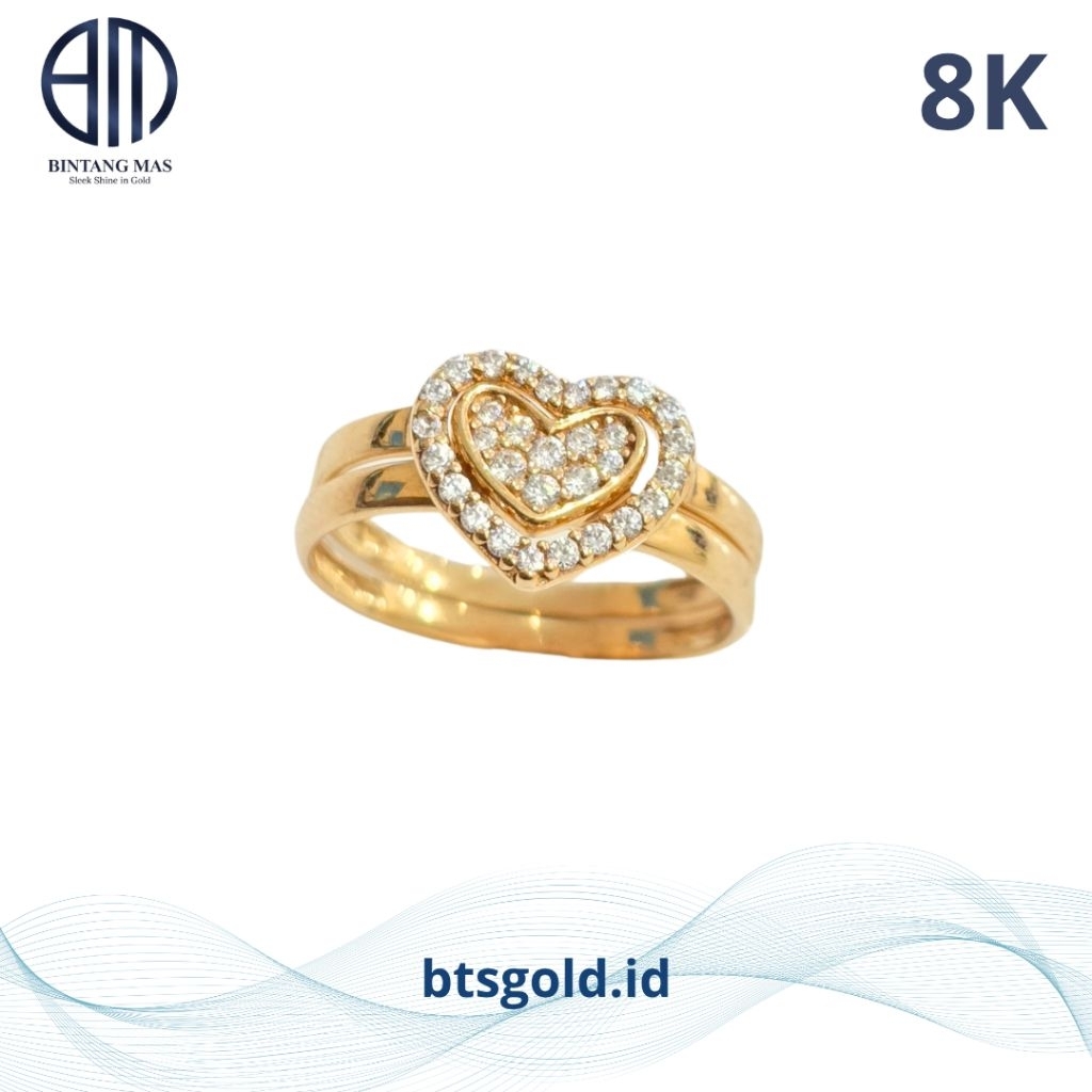 Cincin Emas Love Couple Permata | 8K