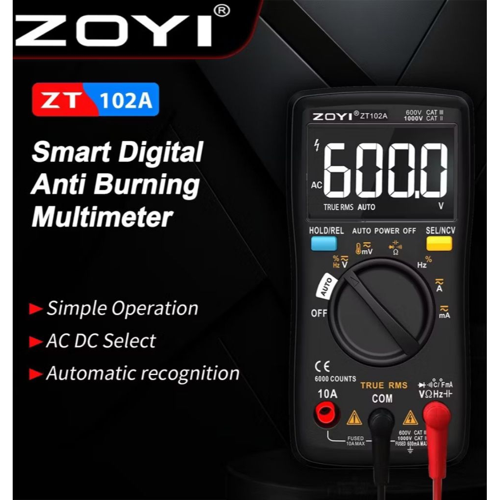 MULTIMETER DIGITAL ZOYI ZT102A SUHU TESTER METER
