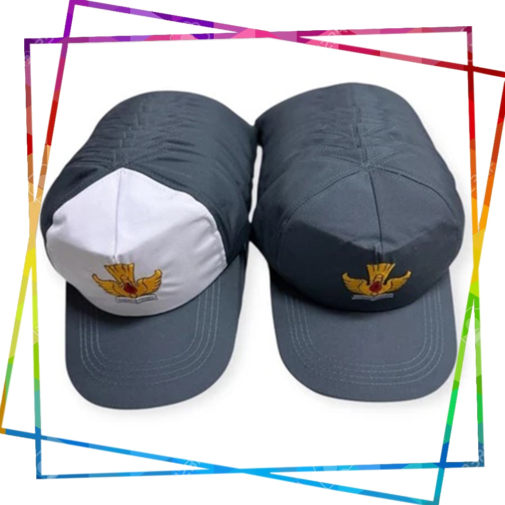 Topi Sekolah SMA Topi Abu-Abu SMA Bahan Drill