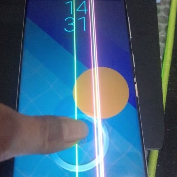 LCD Set Samsung S21 Ultra 5G Original Copotan Fingerprint Minus Garis