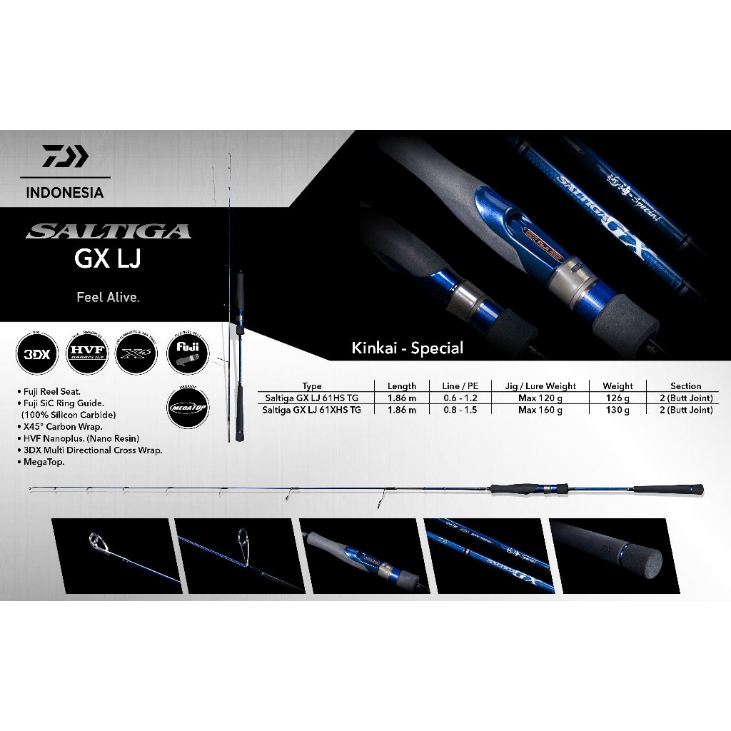 ROD / JORAN DAIWA SPINING SALTIGA GX LJ KINKAI 61XHS-TG
