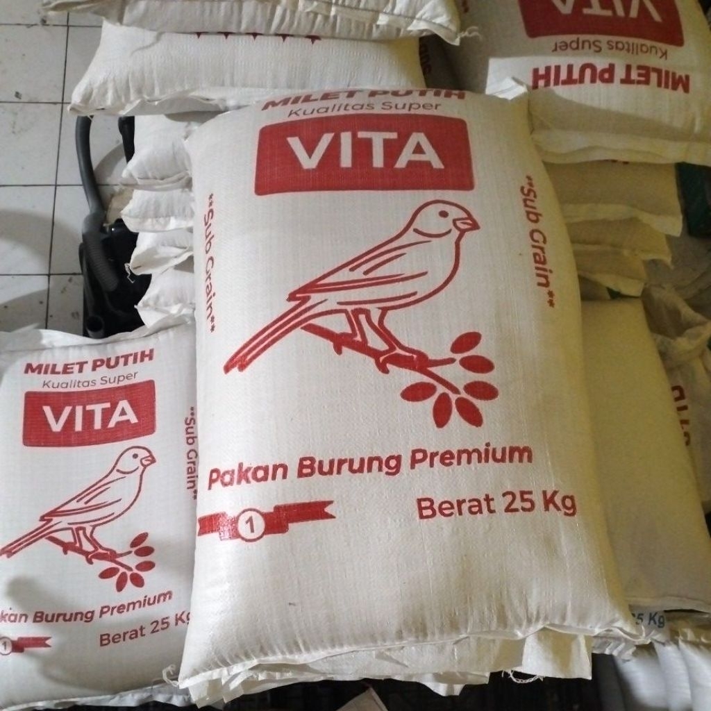 Milet Putih 25 Kg Pakan Burung Kemasan Karung Dobel