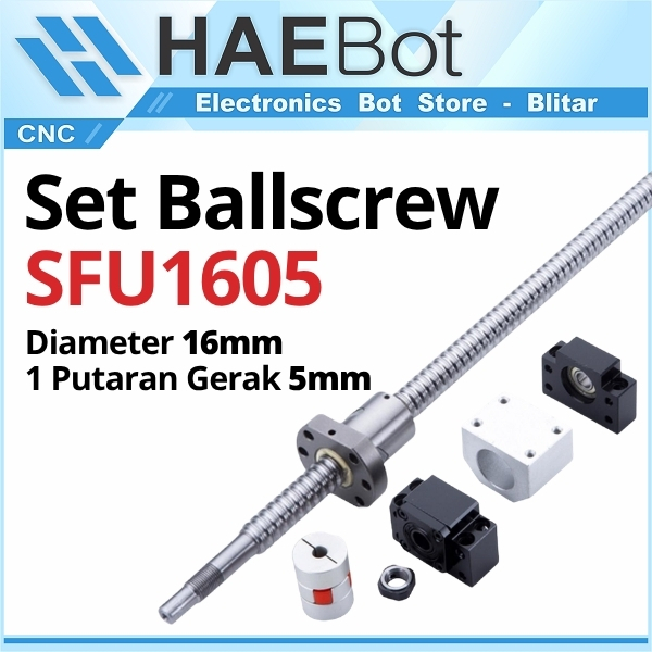 [HAEBOT]  Ballscrew Ball screw SFU1605 SFU 1605 BKBF Router Milling CNC Mesin Presisi Z Axis Leadscr