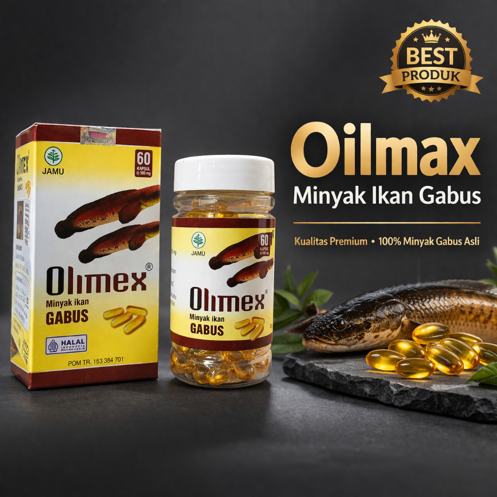 Oilmax Minyak Ikan Gabus Asli 100% | 60 Kapsul Premium | Halal BPOM | Suplemen Harian Berkualitas