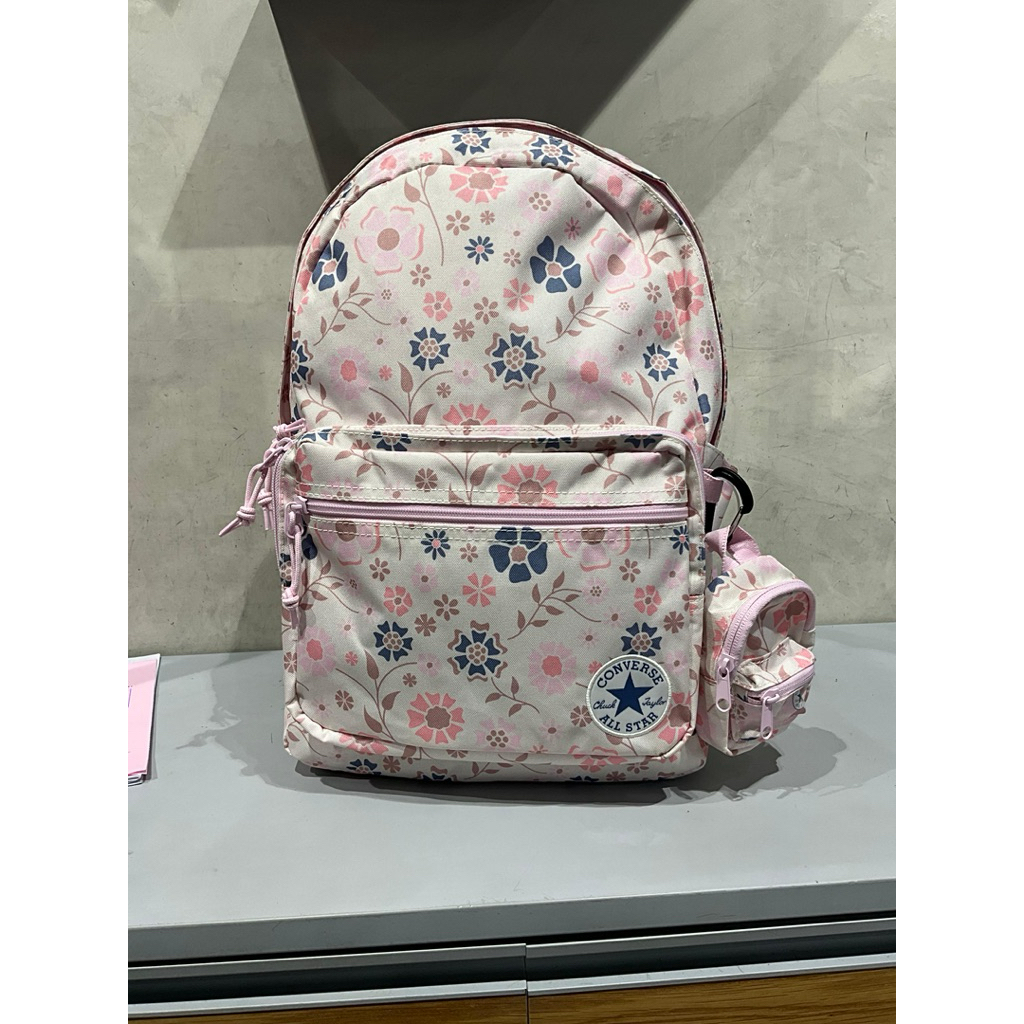 Tas Converse BackPack Pouch Motif Flower - Pink