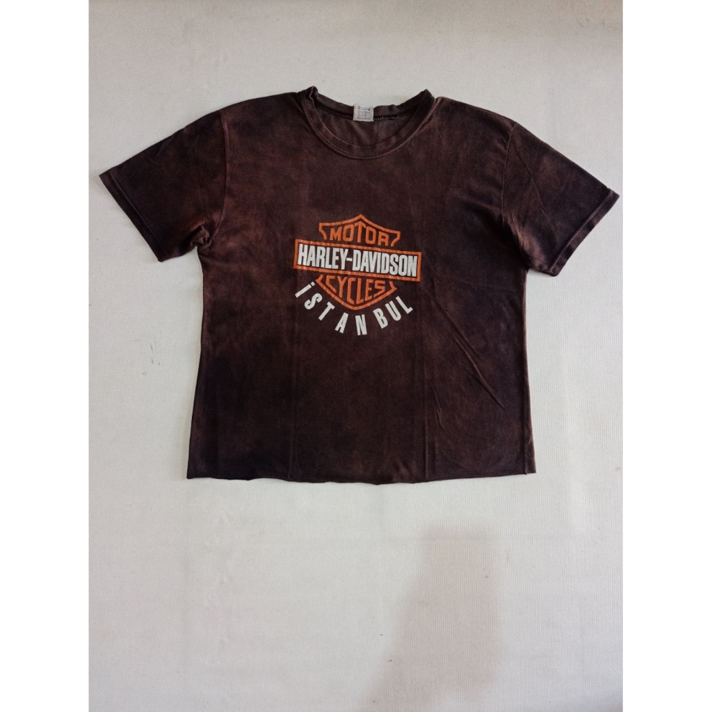 Kaos Harley Davidson Istanbul Boxy Fit Custom Faded Distressed Second Brand Dignified Harley Davidso