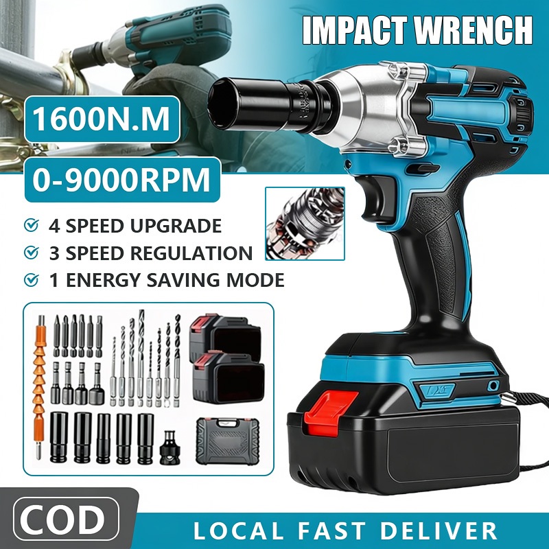 Cordless Impact Wrench Brushless Bor Impact Baterai Kunci Impek Baterai Mesin Bor Listrik Torsi Besa