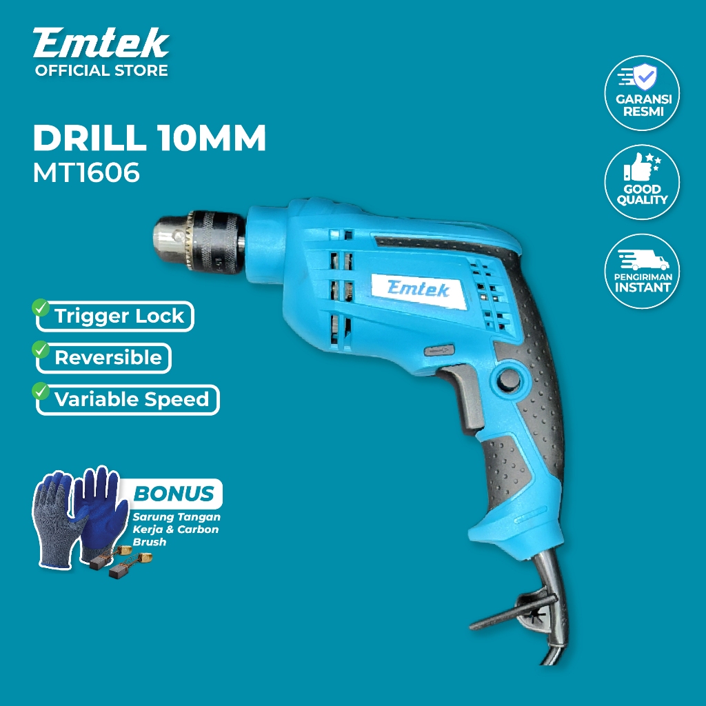 EMTEK Paket Bor Listrik 10mm + Free Hadiah