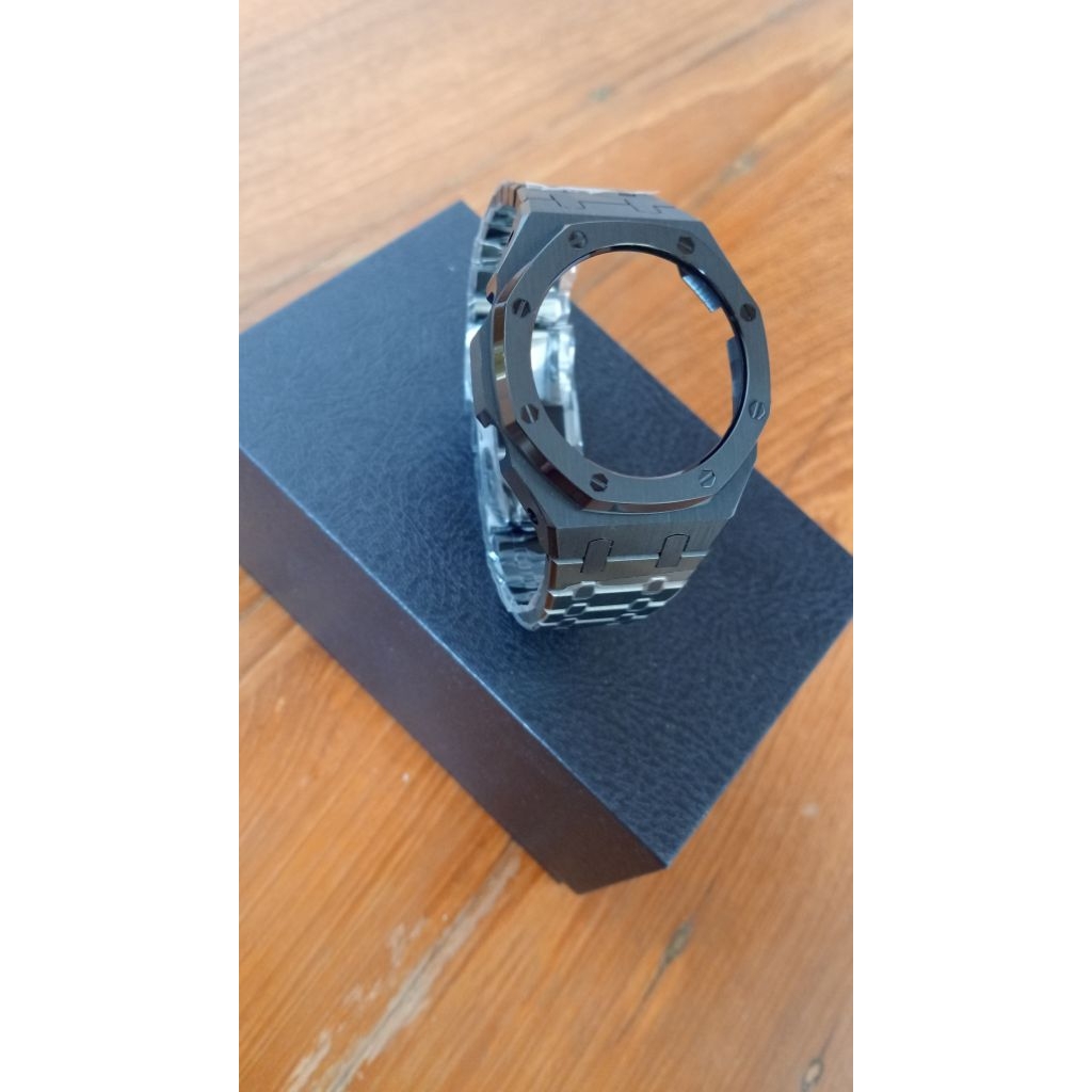 negotiable GSHOCK GA2100 CASE Modifikasi Casing Casioak GA 2100 Bezel Full Black STAINLESS PREMIUM i