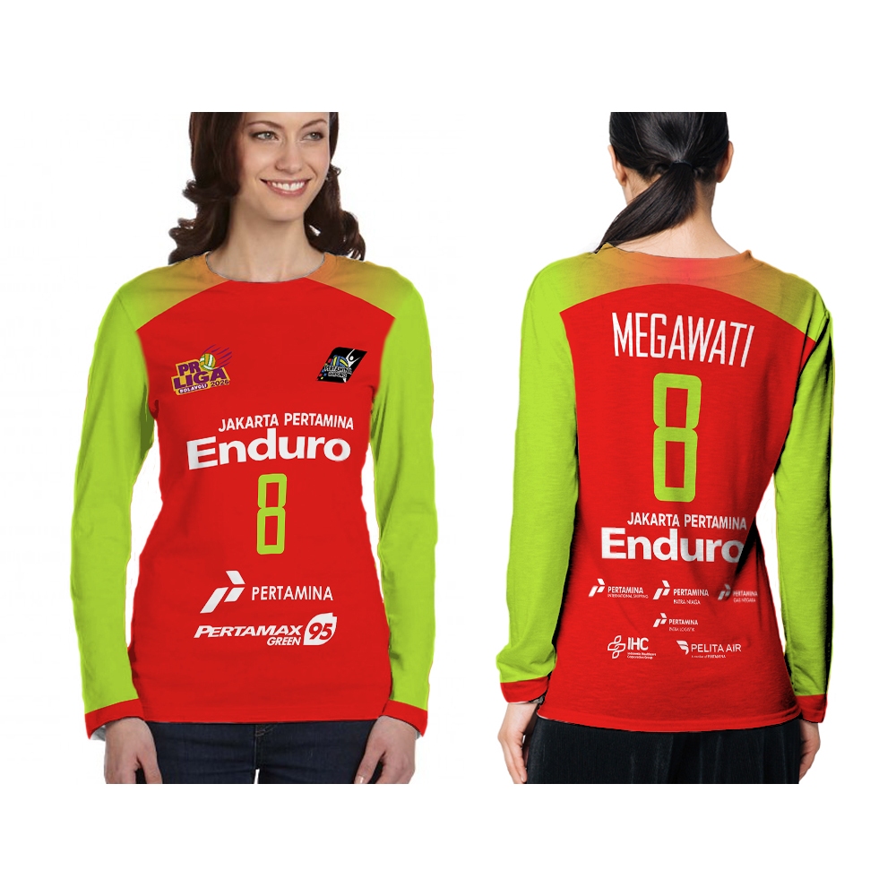 Baju Kaos Tshirt Jersey Wanita Voli Olahraga Volley ProLiga Jakarta Pertamina Enduro 2026 Custom Ful