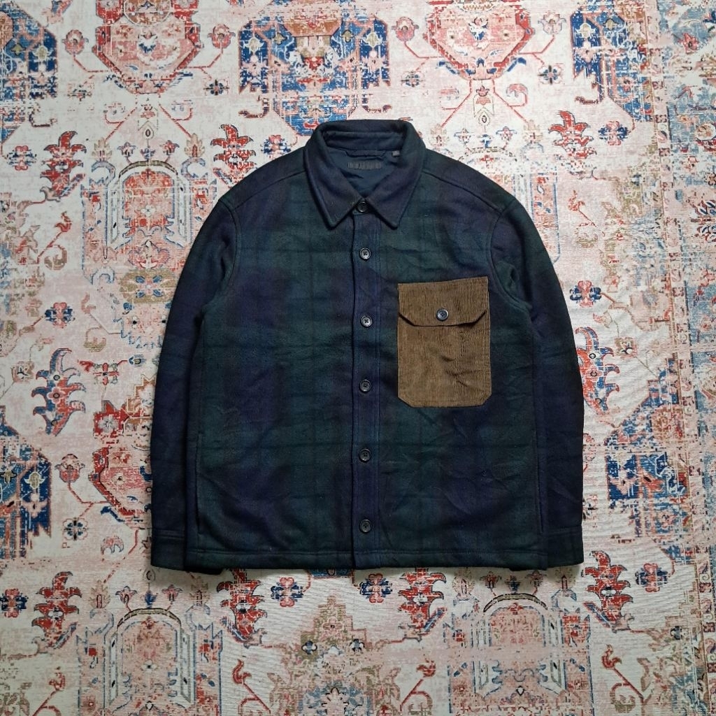 Overshirt Uniqlo Tartan Woll Outer Reworked, Flannel Jacket, Flannel Outer, Tartan Jacket, Plaid Jac