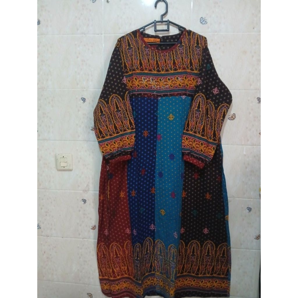 Baju Gamis perempuan etnik Dress batik wanita Dhewys