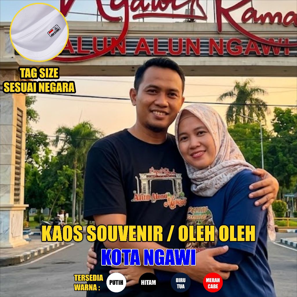 KAOS SOUVENIR NGAWI BAJU OLEH OLEH KAOS TUGU KARTONYONO 100% COTTON COMBED 30S PREMIUM UNISEX ANAK D