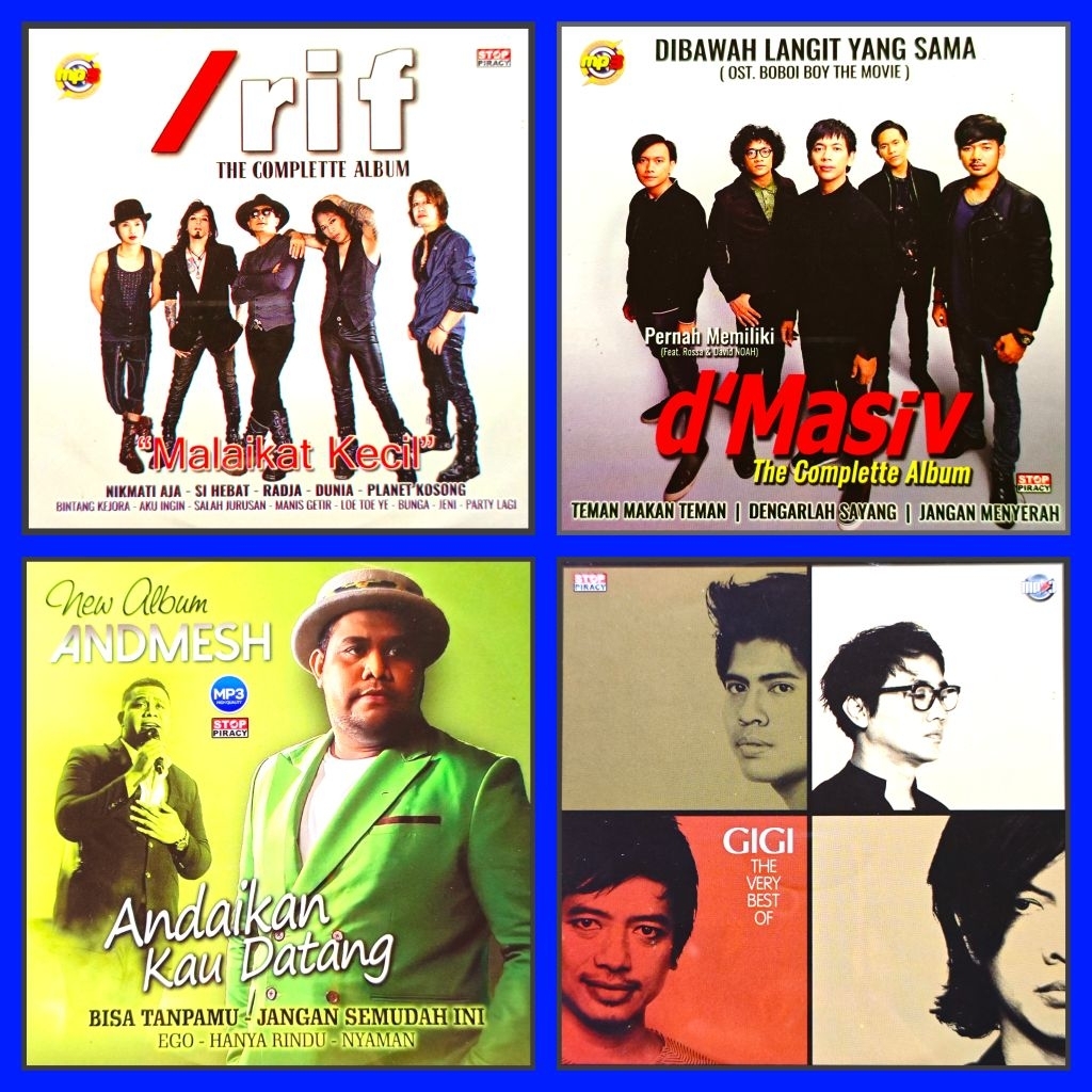 Kaset MP3 Audio Lagu Pop /Rif - D'Masiv - Andmesh - Gigi Album Edisi Pilihan