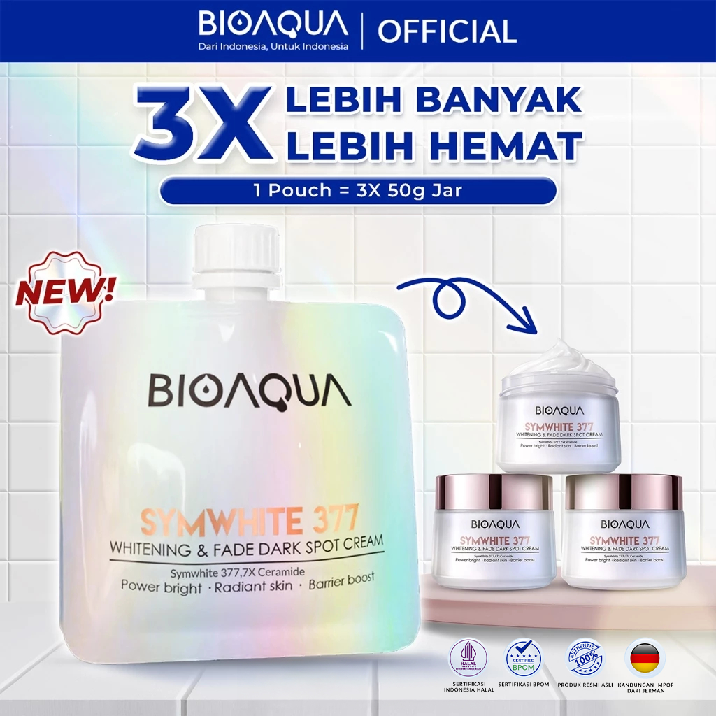 BIOAQUA Moisturizer SymWhite 377 Whitening & Fade Dark Spot Cream BIG SIZE 150g Day Pemutih Wajah Cr