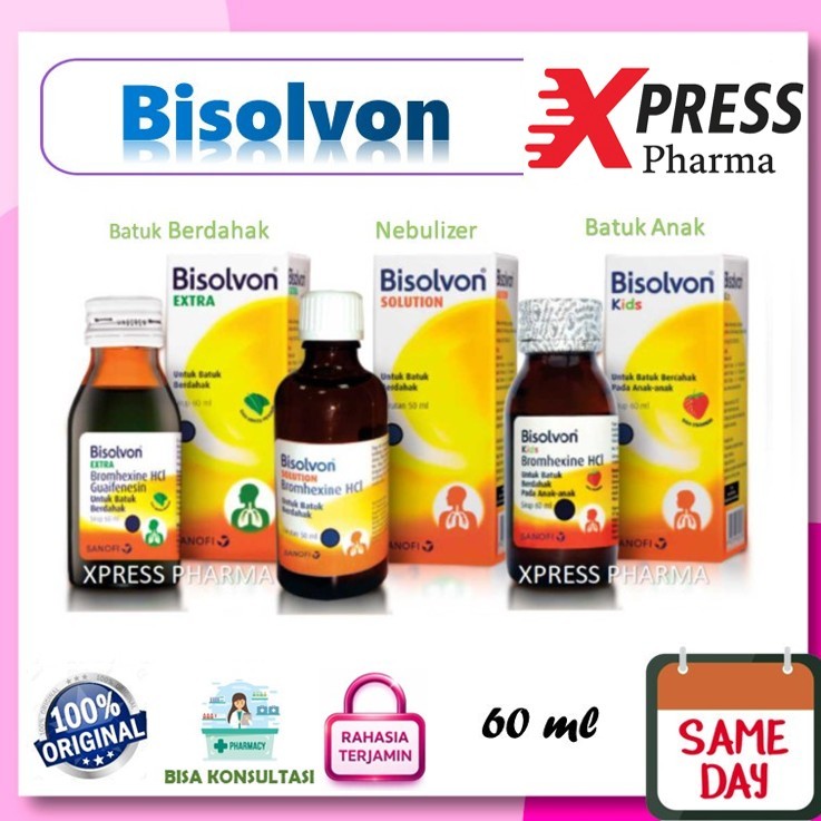 XPRESS  Bisolvon Extra / Bisolvon Solution Nebulizer larutan / Bisolvon Kids Sirup Nebul