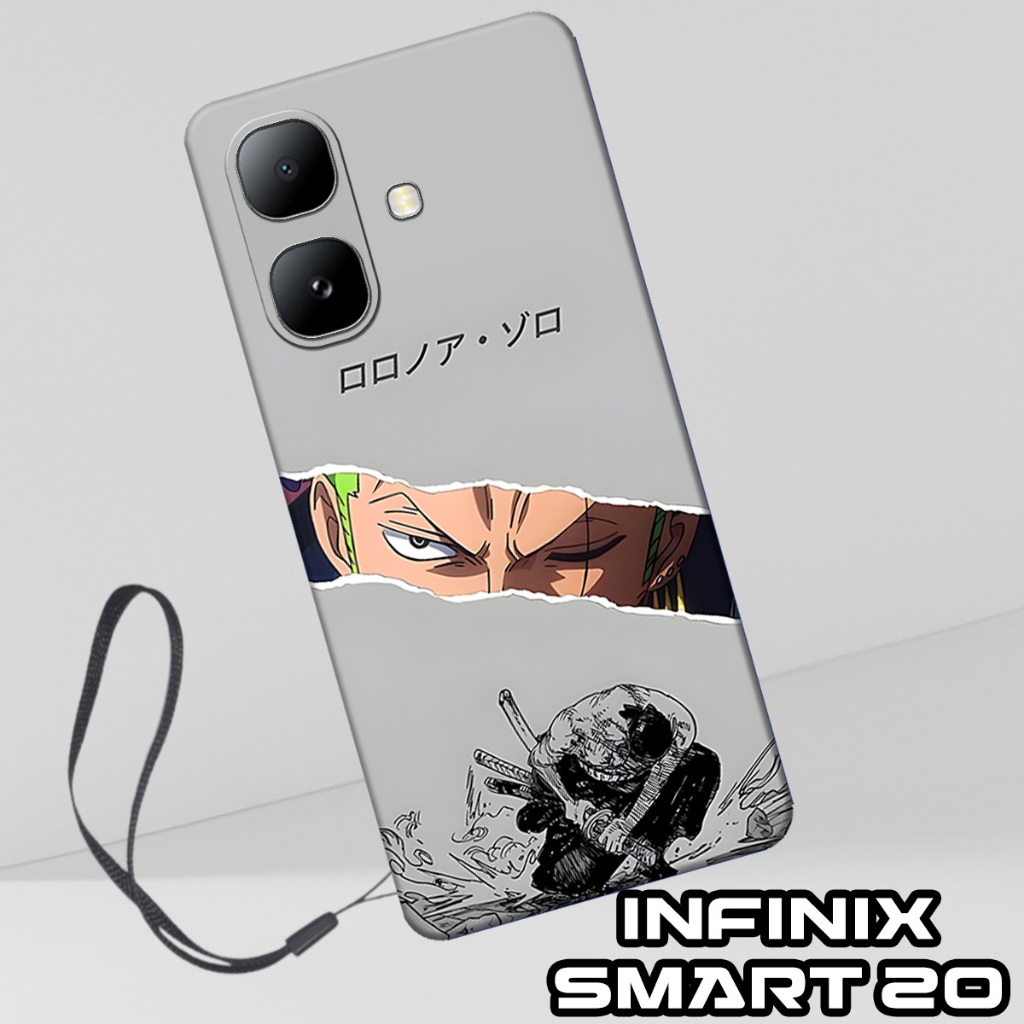 MS4 / Softcase Karet  INFINIX SMART 20 + TALI GANTUNGAN HP / Motif Anime / Case Hp INFINIX SMART 20 