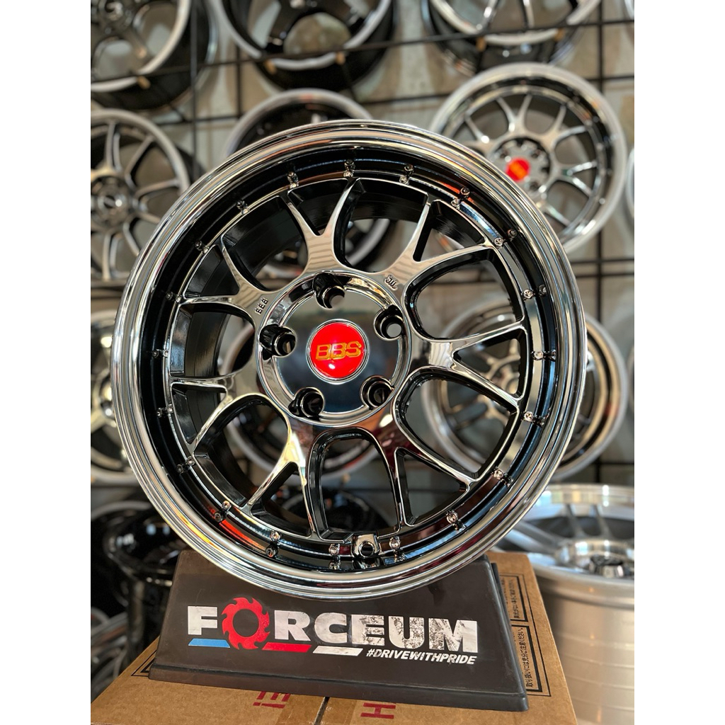 velg bbs r16 black chrome pcd 5x114 kondisi baru