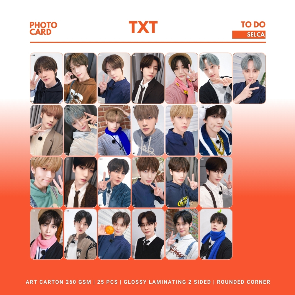 GLOSSY PHOTOCARD TXT SELCA TO DO ROUNDED 25 PCS KPOP UNOFFICIAL SOOBIN BEOMGYU TAEHYUN HUENINGKAI