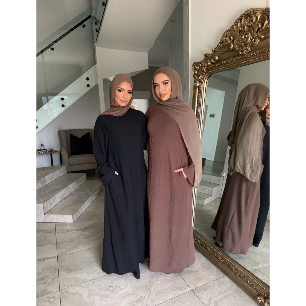 Gamis Abaya Muslim // Mewah Elegan // Jumbo LD 1140 // Bahan Crinkel Airflow Premium // Cocok Untuk 