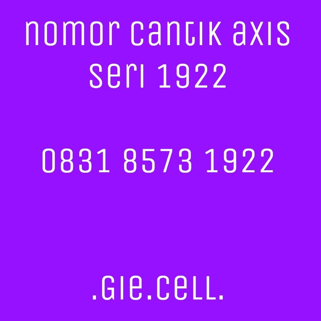 Nomor Axis Seri Tahun 1922