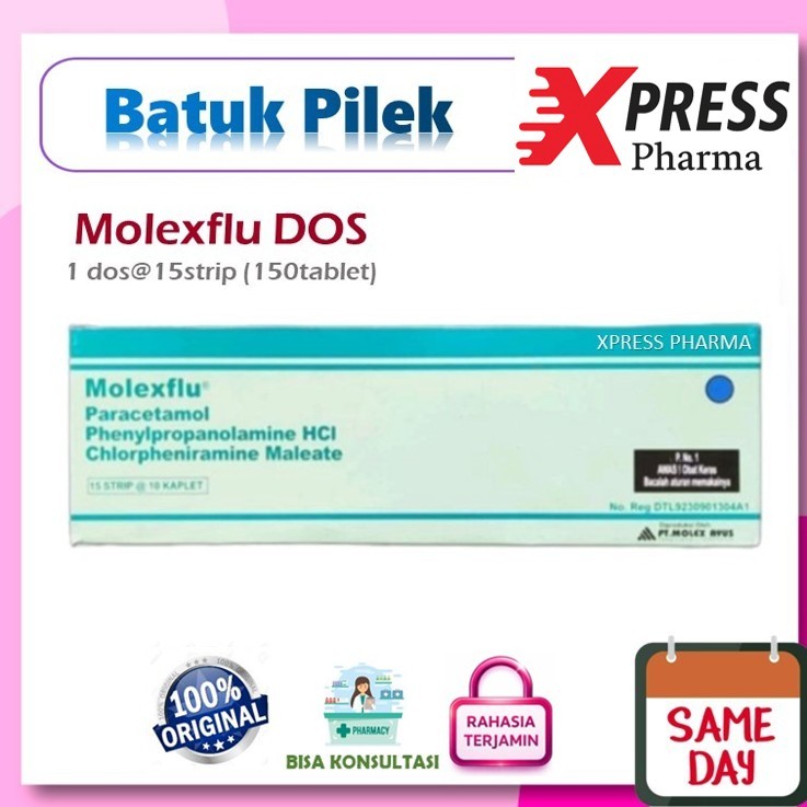XPRESS  Molexflu DOS Obat Batuk Pilek Moleksflu Molex Flu Box Dus Tablet Zet