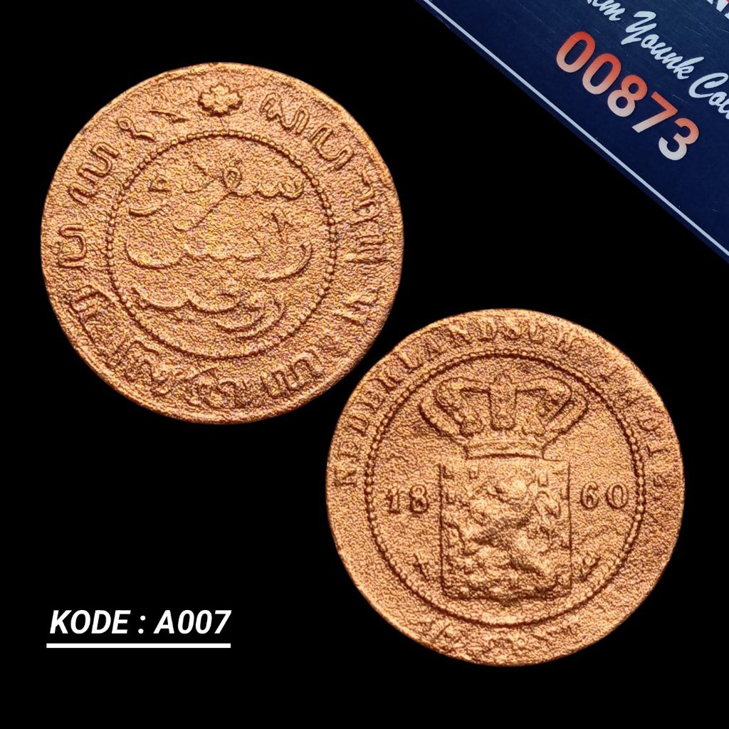 UKI007Coin 1/2 Cent Benggol Kecil (Nederlandsch Indie) Thn Tua 1860 Detail Bagus Sesuai Difoto Kode: